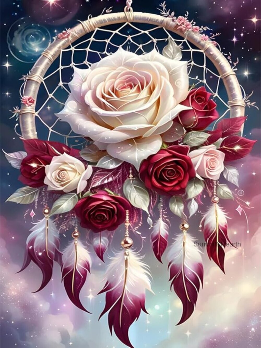 Dream Catcher Cross Stitch Kit for Beginners, 12x16 Inch Pre-Printed Pattern